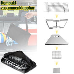 SWANEW Camping Grill Klappbar, Holzkohlegrill aus Edelstahl