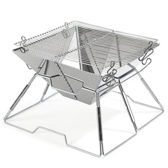 SWANEW Camping Grill Klappbar, Holzkohlegrill aus Edelstahl