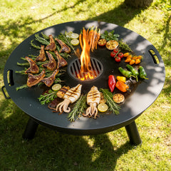 SWANEW Feuerplatte 80 cm aus Carbonstahl
