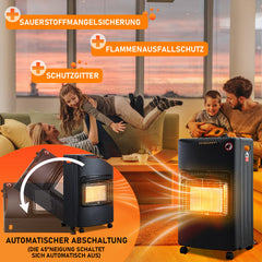 SWANEW Gasheizofen, 4,2 kW Gas Heizstrahler für Propan & Butan