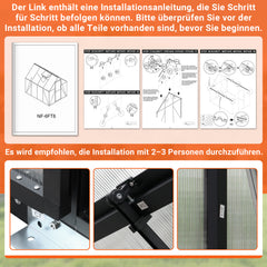 SWANEW Gewächshaus Aluminium, 4 mm Polycarbonat-Hohlkammerplatten, mit Fenster & Metall-Türgriff