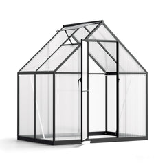 SWANEW Gewächshaus Aluminium, 4 mm Polycarbonat-Hohlkammerplatten, mit Fenster & Metall-Türgriff