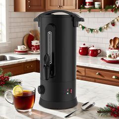 SWANEW Glühweinkocher 10L Schwarz, 1800W Heißgetränkespender, Glühweinkessel Edelstahl, Überhitzungsschutz