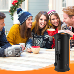 SWANEW Glühweinkocher 10L Schwarz, 1800W Heißgetränkespender, Glühweinkessel Edelstahl, Überhitzungsschutz