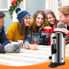 SWANEW Glühweinkocher 8L, Glühweinkessel aus Edelstahl, 1500W Heißgetränkeautomat, Heißgetränkespender, mit Füllstandanzeige