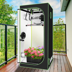 SWANEW Growzelt Komplettset, Growbox mit LED Grow Lampe, Gewächshaus, Pflanzenzelt inkl. Belüftungssystem