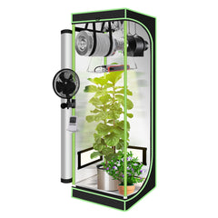 SWANEW Growzelt Komplettset, Growbox mit LED Grow Lampe, Gewächshaus, Pflanzenzelt inkl. Belüftungssystem