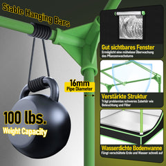 SWANEW Growzelt Komplettset, Growbox mit LED Grow Lampe, Gewächshaus, Pflanzenzelt inkl. Belüftungssystem