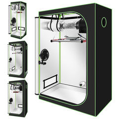 SWANEW Growzelt Komplettset, Growbox mit LED Grow Lampe, Gewächshaus, Pflanzenzelt inkl. Belüftungssystem