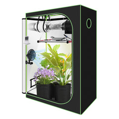 SWANEW Growzelt Komplettset, Growbox mit LED Grow Lampe, Gewächshaus, Pflanzenzelt inkl. Belüftungssystem