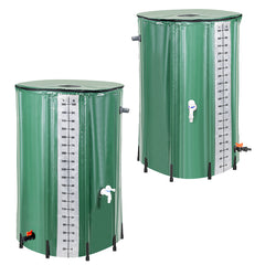 SWANEW Faltbare Regentonne, 380L Regenwassertank Mit Wasserhahn und Ablassventil, Tragbarer Wasserspeicher Regenfass, PVC Wassertank (Mit Skala)