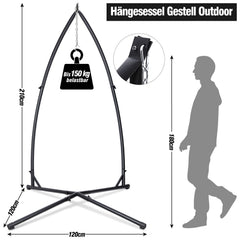 SWANEW Hängesessel Gestell bis 150kg, Hängestuhlgestell aus Metall, Hängesitzständer