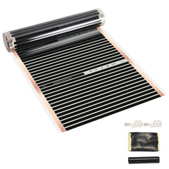 SWANEW Infrarot Heizfolie 220W/m², 1,0 m² Elektrische Fußbodenheizung, 50x200cm Heizboden