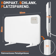 SWANEW Infrarotheizung 120W, 3 Heizstufen Elektroheizung