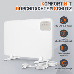 SWANEW Infrarotheizung 120W, 3 Heizstufen Elektroheizung