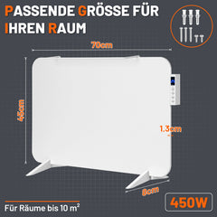 SWANEW Infrarotheizung 450W/800W, Wandmontierbar/Stehend