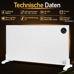 SWANEW Infrarotheizung 400/750/1000W, mit Thermostat und Fernbedienung