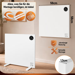 SWANEW Infrarotheizung 400/750/1000W, mit Thermostat und Fernbedienung