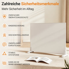 SWANEW Infrarotheizung 300W/500W/960W Wand- & Standmontage, Thermostat 5–50°C