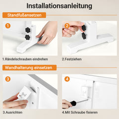 SWANEW Infrarotheizung 300W/500W/960W Wand- & Standmontage, Thermostat 5–50°C