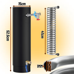 SWANEW Kaminofenrohr Edelstahl Ø12cm/15cm, Ofenrohr mit integrierter Heizspirale, Abgasrohr für Kamin & Holzofen
