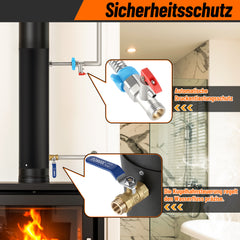 SWANEW Kaminofenrohr Edelstahl Ø12cm/15cm, Ofenrohr mit integrierter Heizspirale, Abgasrohr für Kamin & Holzofen