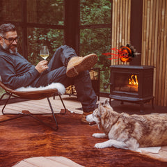 SWANEW Kaminventilator Magnetisch 6 Blätter, Wärmebetriebener Ofenventilator, Kaminlüfter