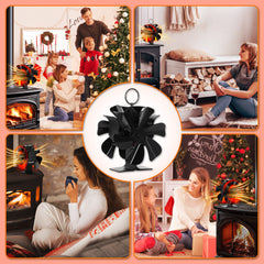 SWANEW Kaminventilator, 6-Blättern Doppelseitiger, Ofenventilator ohne Strom,  Kamin Ventilator