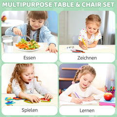 SWANEW Kindertisch Inklusive Stühle, kindersitzgruppe 7-Fach höhenverstellbar