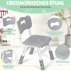 SWANEW Kindertisch Inklusive Stühle, kindersitzgruppe 7-Fach höhenverstellbar