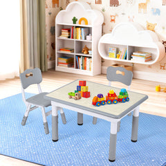 SWANEW Kindertisch Inklusive Stühle, kindersitzgruppe 7-Fach höhenverstellbar