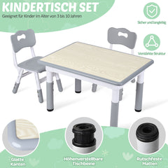 SWANEW Kindertisch Inklusive Stühle, kindersitzgruppe 7-Fach höhenverstellbar