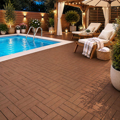 SWANEW Terrassenfliesen 30x30x2cm, PP Balkonfliesen, mit Drainage-Klicksystem
