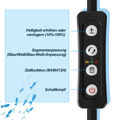 SWANEW LED Aquarium Beleuchtung, 16W/20W/25W, Aquariumbeleuchtung Weiß Blau, Aquarium Lampe mit Verstellbarer Halterung, für 90cm-120cm Süßwasser-Aquarien