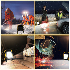 SWANEW LED Baustrahler 50W-200W, Arbeitsleuchte IP66 Wasserdicht, LED-Strahler mit 3M Kabel, und Faltbarer Ständer, 6000K Kaltweiß Fluter für Werkstatt  (mit Stecker)