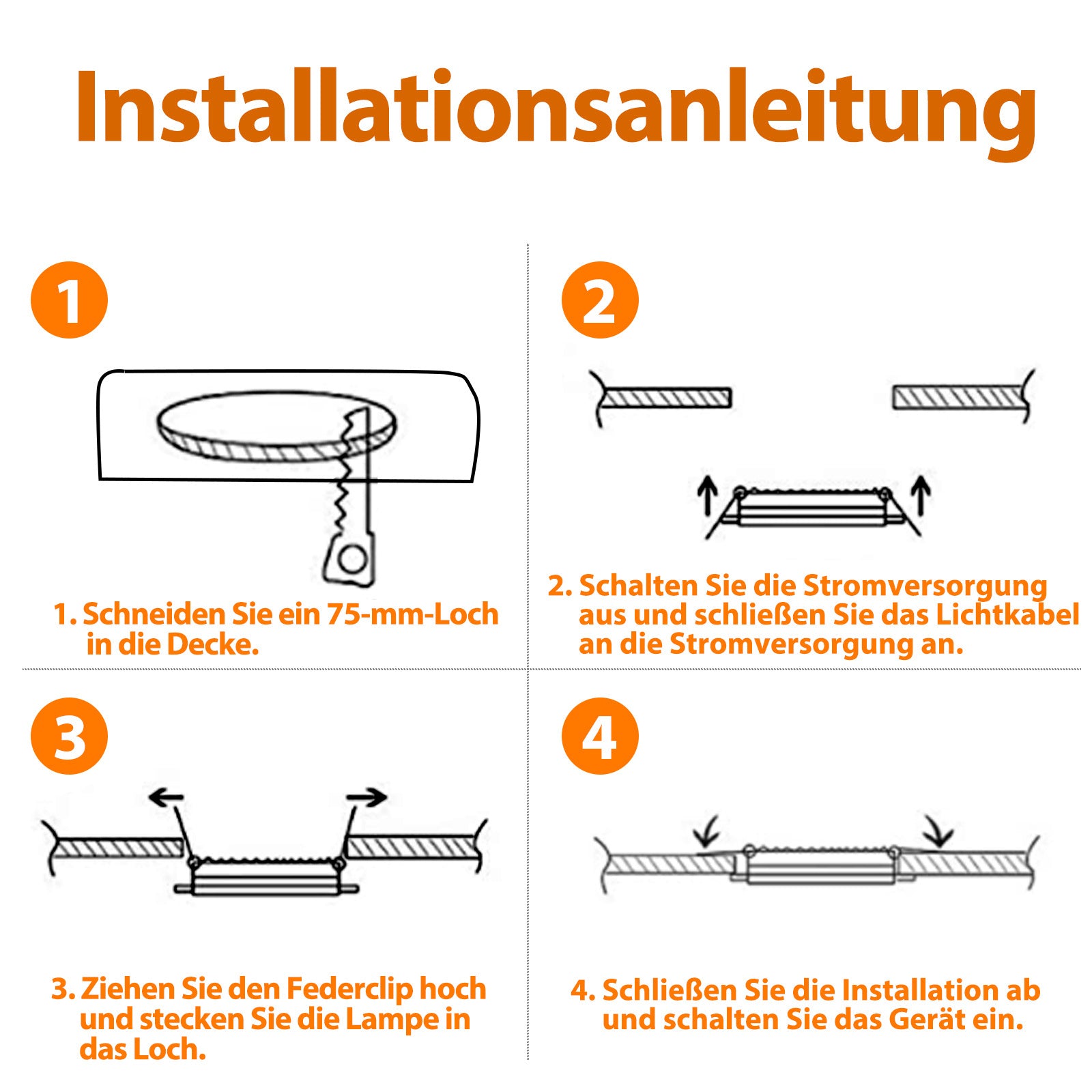 SWANEW 20x LED Einbaustrahler 3200K/6000K, LED strahler, 220V 5W Deckenstrahler, Deckenspot