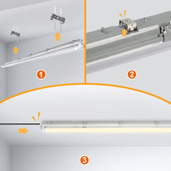 SWANEW LED Feuchtraumleuchte 18W/24W, Wannenleuchte 4000K Neutralweiß, T8 LED Röhre, Feuchtraumlampe IP65 Wasserfest Röhrenlampe, Werkstattlampe