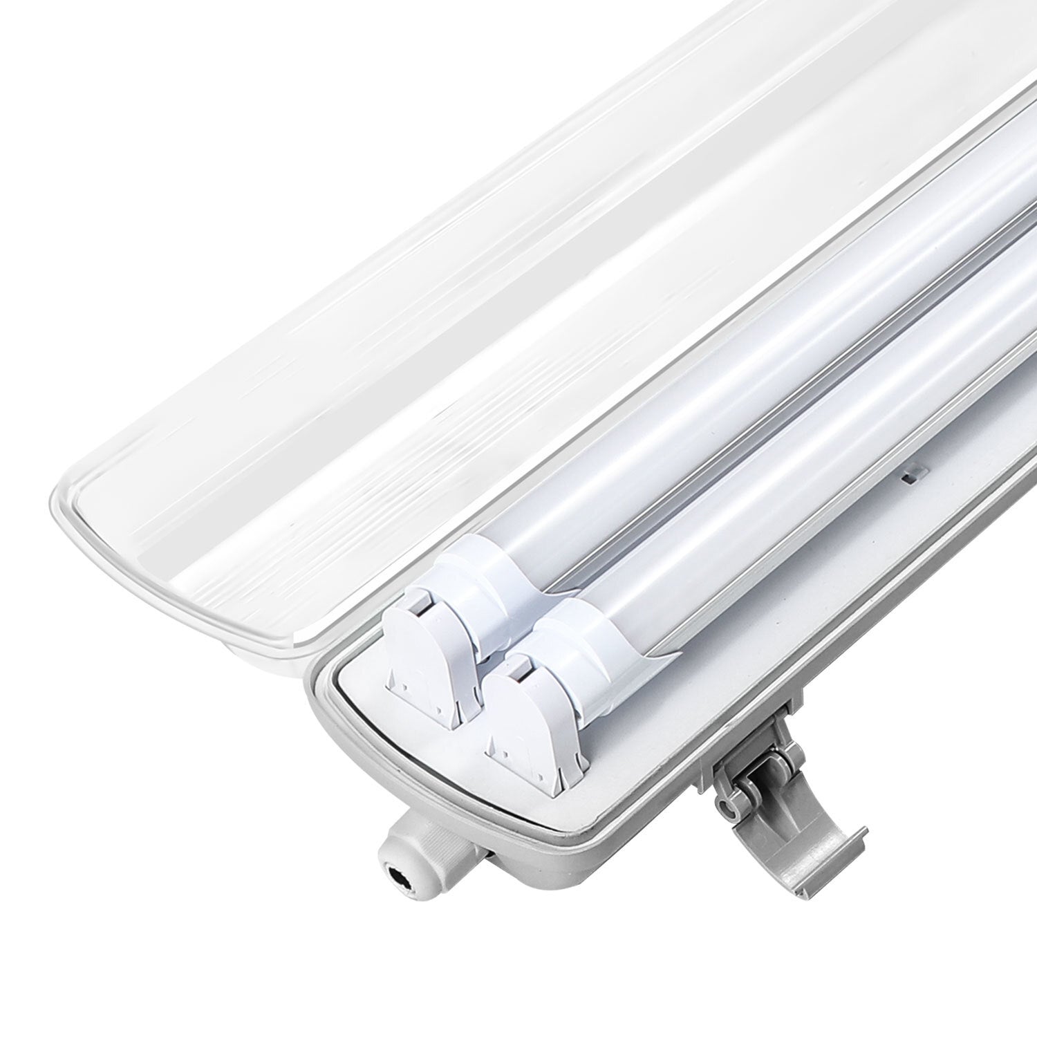 SWANEW LED Feuchtraumleuchte 18W/24W, 120cm/150cm Wannenleuchte, Kaltweiß/Neutralweiß, Doppelt T8 LED Werkstattlampe, Röhrenlampe IP65 Wasserfest