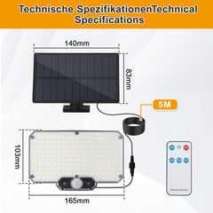 SWANEW LED Solar Wandleuchte, Wandfluter mit Bewegungsmelder, Gartenbeleuchtung Solarlampen