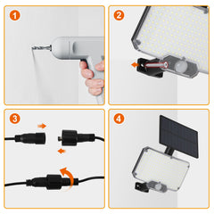 SWANEW LED Solar Wandleuchte, Wandfluter mit Bewegungsmelder, Gartenbeleuchtung Solarlampen