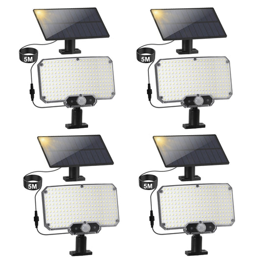 SWANEW LED Solar Wandleuchte, Wandfluter mit Bewegungsmelder, Gartenbeleuchtung Solarlampen