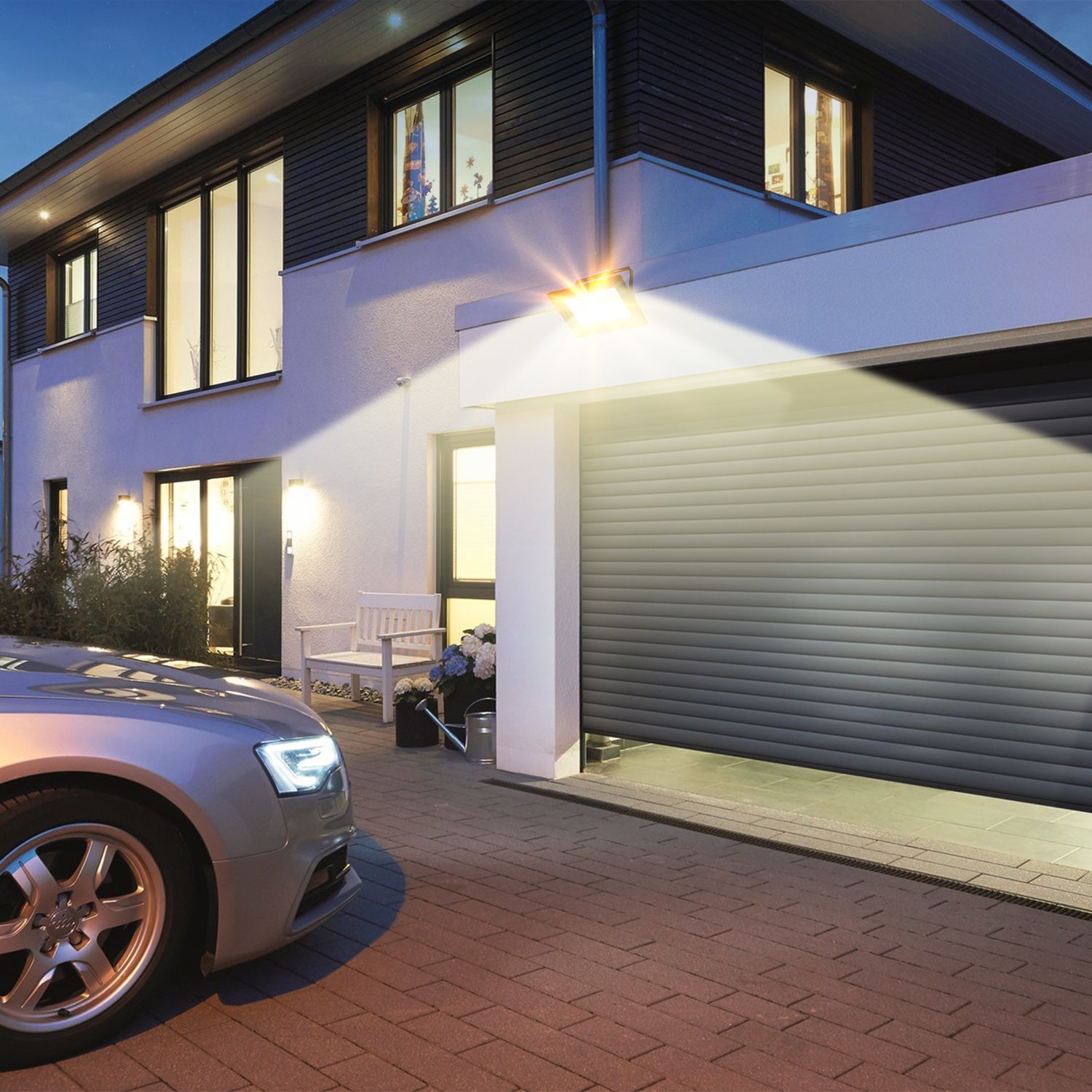 SWANEW LED Strahler Außen Dimmbar, LED Fluter 3000K/4000K/6500K, IP66 Wasserdicht Scheinwerfer (kein Stecker)