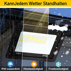 SWANEW LED Strahler Außen Dimmbar, LED Fluter 3000K/4000K/6500K, IP66 Wasserdicht Scheinwerfer (kein Stecker)