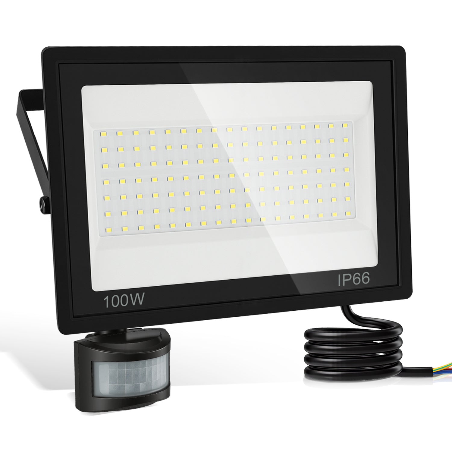 SWANEW 10-100W LED Strahler mit Bewegungsmelder, LED Fluter Kaltweiß Wandstrahler Außen IP66, Scheinwerfer,  Gartenlampe, Baustrahler (kein Stecker)