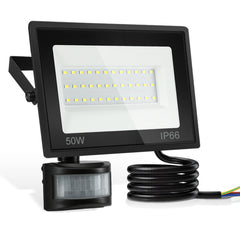 SWANEW 10-100W LED Strahler mit Bewegungsmelder, LED Fluter Kaltweiß Wandstrahler Außen IP66, Scheinwerfer,  Gartenlampe, Baustrahler (kein Stecker)
