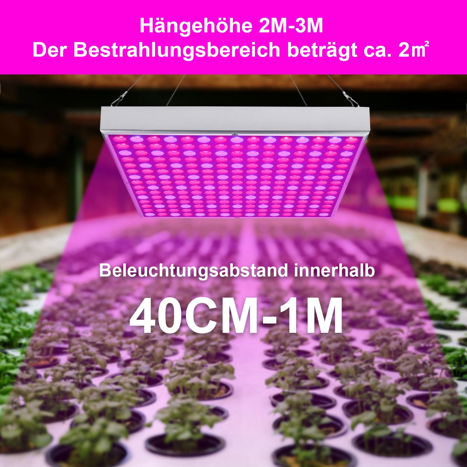 SWANEW 15W/45W LED Pflanzenlampe, Pflanzenlicht Quadrat, Vollspektrum LED-Wachstumslicht, Grow Light
