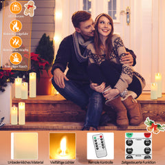 SWANEW Led Kerzen, Flackernde Kerzen Set, Mit Timerfunktion, Kerze Dekokerzen