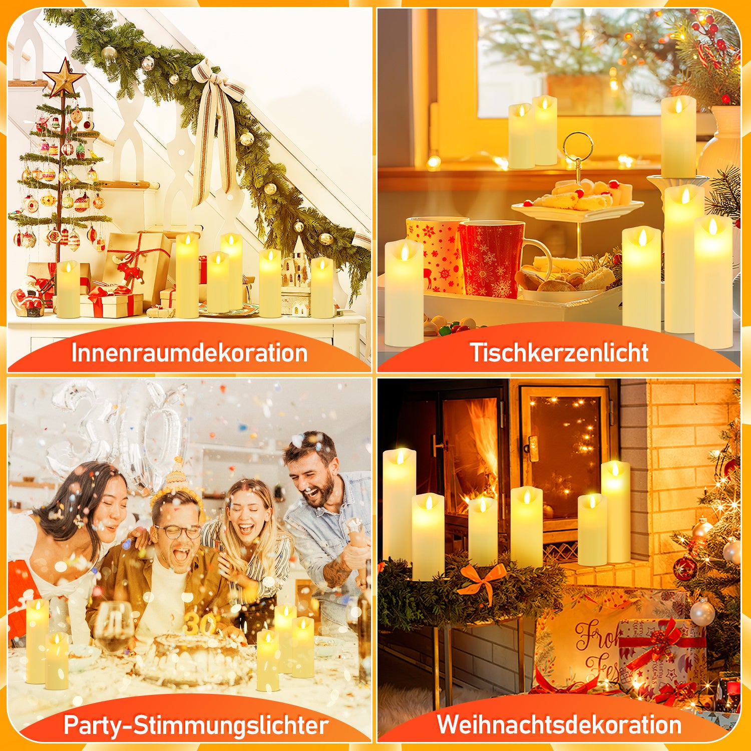 SWANEW Led Kerzen, Flackernde Kerzen Set, Mit Timerfunktion, Kerze Dekokerzen