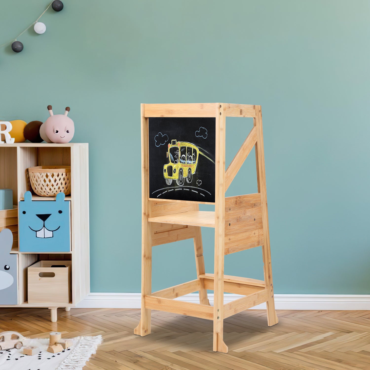 SWANEW Lernturm Holz, Kinderstuhl Stufen