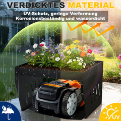 SWANEW Mähroboter Garage, Rasenroboter garage mit Pflanzkasten UV-Schutz